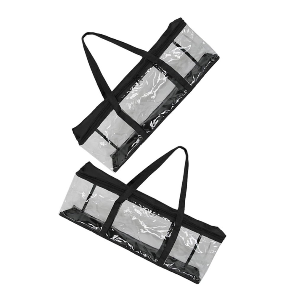 TOPPERFUN 2pcs Cd Storage Bags Plastic Holder Handles for Organizing Albums Video Games and Books and Versatile Carrying Case