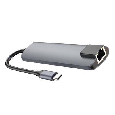Uonlytech Type-c with Pd Charging and Network Hub USB Adapter for Laptop and Computer Compact Design for Access