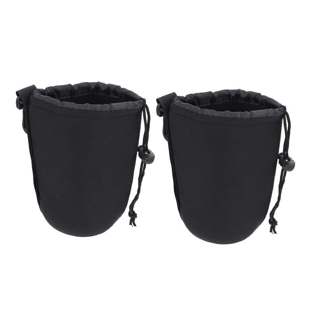 HOMOBABE 2pcs Shockproof Neoprene Camera Lens Pouch Bag Insulated Protector for Lenses Portable Elastic Design for Photographers The Go