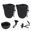 HOMOBABE 2pcs Shockproof Neoprene Camera Lens Pouch Bag Insulated Protector for Lenses Portable Elastic Design for Photographers The Go view 3