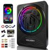 1200W RGB Subwoofer, Slim Underseat Car Subwoofer and Amp Package with RGB Beat-Synced Light, Individual Control for Low Pass/Gain/Boost (A, B) view 1