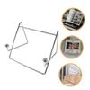HOLIDYOYO Iron Multi-Function Tablet Holder Metal Frame Adjustable Reading Stand for Cookbooks Photos and Artwork Display Silver Color for Home and Office Use view 2