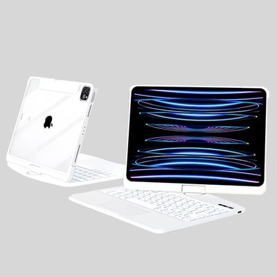 kaidisen 360 Rotating Transparent Keyboard for iPad 9th/8th/7th Generation 10.2 inch Touchpad Backlit Keyboard Integrated Foldable Multi-Function Backlight Case