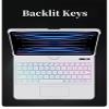 kaidisen 360 Rotating Transparent Keyboard for iPad 9th/8th/7th Generation 10.2 inch Touchpad Backlit Keyboard Integrated Foldable Multi-Function Backlight Case view 3
