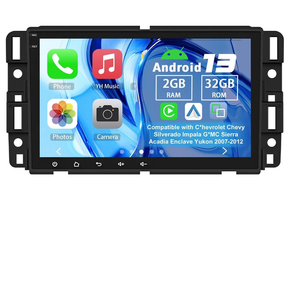 Slakerbe Android 13 Double Din Car Radio Compatible with G*MC Pontiac G6 2005 2006 2007 2008 2009 2010, 2G+32G 8" Touch Screen Car Stereo with Wireless Carplay Android Auto GPS WiFi SWC