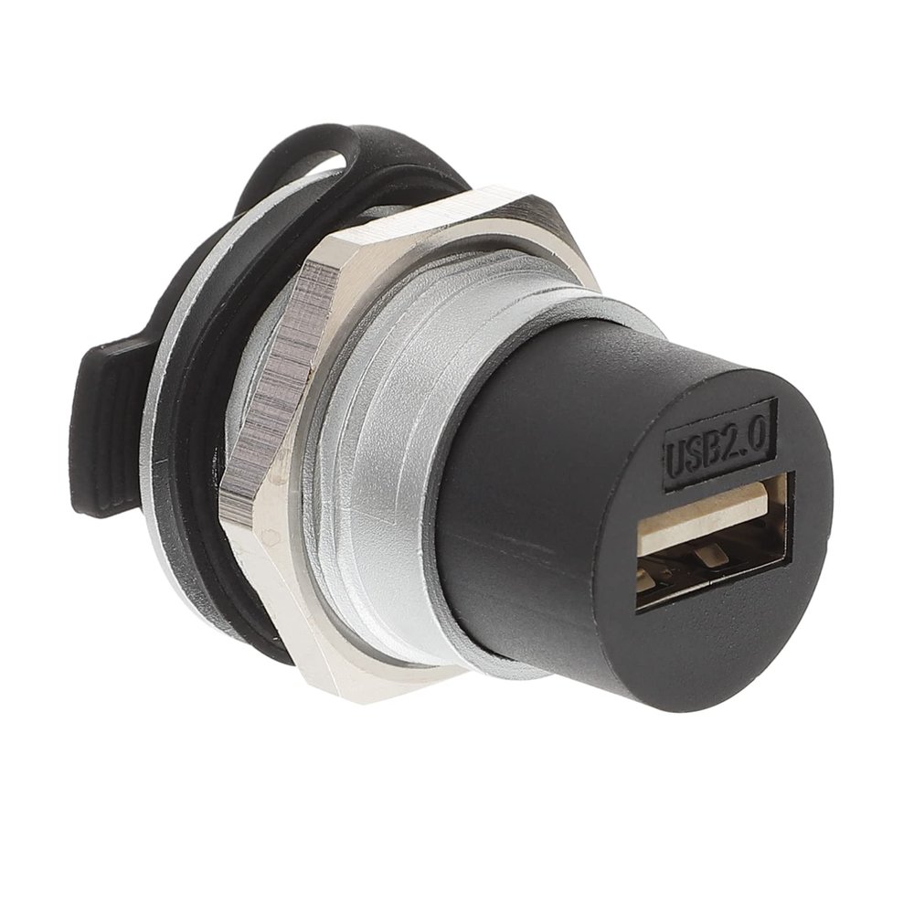 Angoily USB Panel Mount Connector Industrial USB Pass Through Coupler Female to Female Adapter for Easy Installation Harsh Environments Supports High-Speed Data Transfer