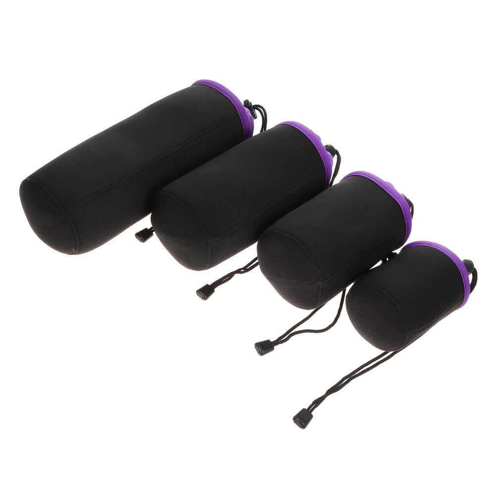 DOITOOL 4pcs Professional Camera Lens Pouch Thick Elastic and Case for Dslr Compact Camera and Photo Gear