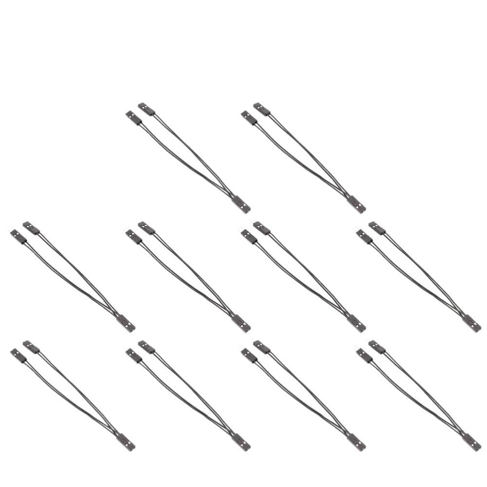 BOXUWFO HONGP Terminal Wire 2.54mm Single Female to Male 10cm 2 Pins for PC Motherboard Power SW Reset HDD Hard Drive(10PCS)