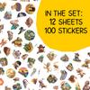 100pcs Bearded Dragon Stickers for Kids Waterproof Decals for Water Bottles Laptop Luggage Computer Scrapbooking Teens Adults Girls Kids Funny Party Birthday Decorations view 2