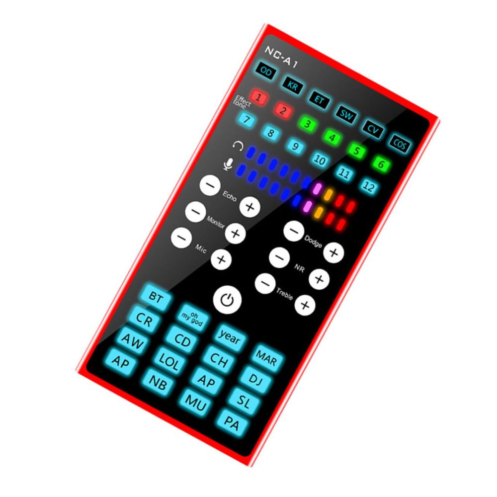 Angoily Mobile Sound Card Mixer for Live Streaming Noise Reduction Compatible with Smartphones and Computers for Podcasting and Karaoke