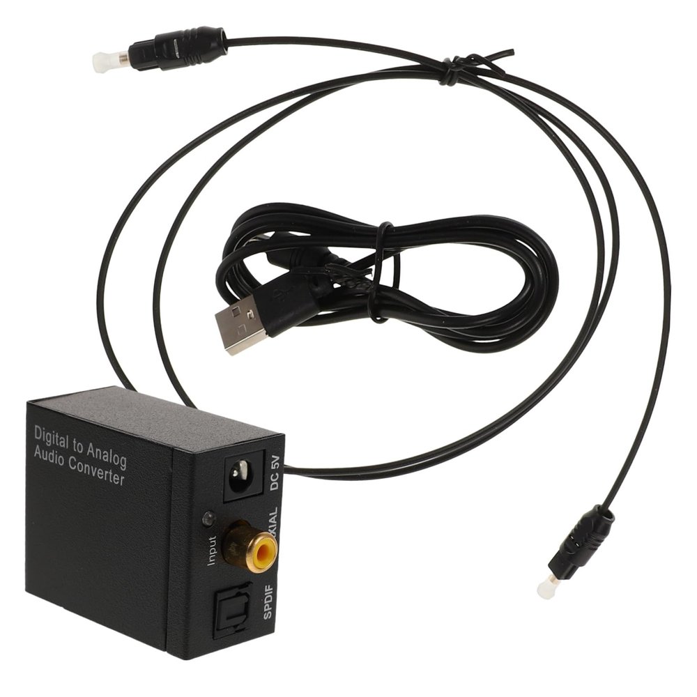 Mipcase Digital to Analog Audio Converter with Jack and Optical Inputs Easy Setup Analog Audio Adapter for Tvs and High-Fidelity Transmission Compatible with Various Devices