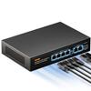BLIYEE 6 Port Gigabit PoE Switch, 4 PoE+ Ports and 2 Ethernet Uplink with 1 1000M SFP Slot, High Power PoE Port | Desktop Fanless Design | Plug & Play | Black Metal Housing view 1