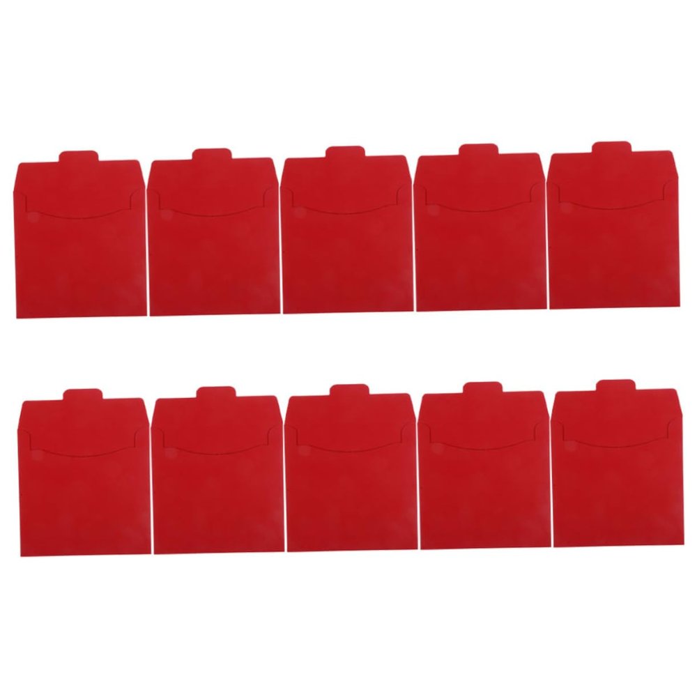 BESTOYARD 10pcs Retro Paper Cd DVD Sleeves Scratch Envelopes for Media Storage Cardboard Holder Cases Red for DVDs and Portable Disc Organizers
