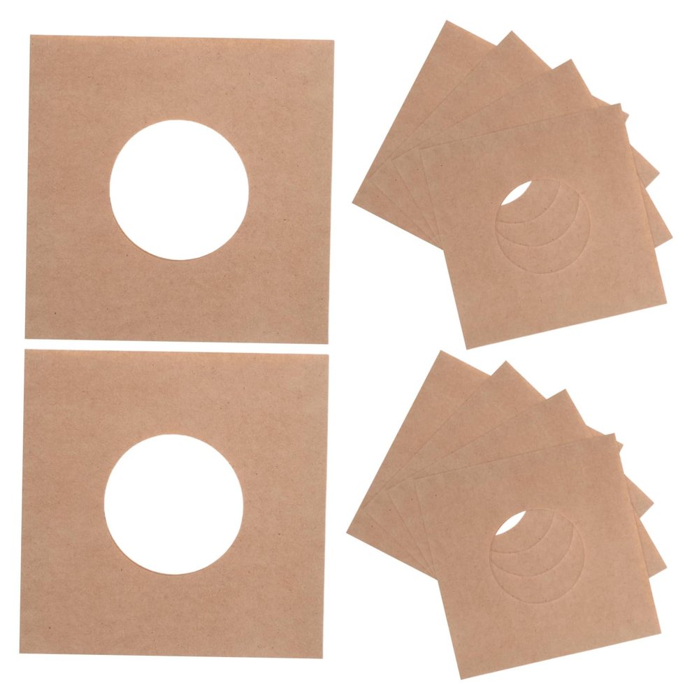 Parliky 10pcs Covers Vinyl Jacket Kraft Paper Record Sleeves for Vinyl Record Storage