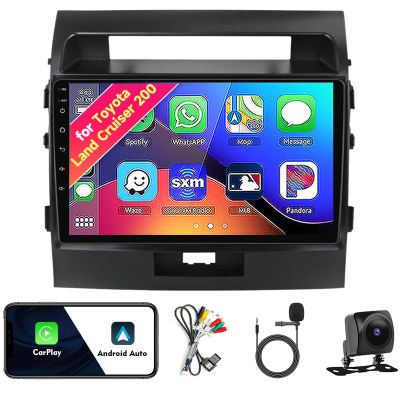 Car Radio Stereo for Toyota Land Cruiser 200 2008-2015, Android 13, 9" IPS Touch Screen Upgrade Replacement with CarPlay & Android Auto, GPS Navigation DSP SWC 5G WiFi Camera 8CORE 2+32GB