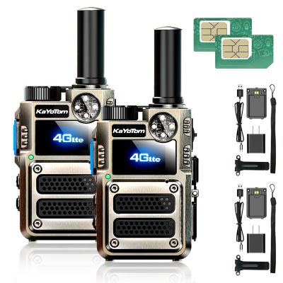 Global Radios Unlimited Range Walkie Talkies Nationwide PTT Walkie-Talkie Long Distance Handheld PoC Two Way Radios Long Range for Logistics,Team and Family,No Monthly Fee (4Pcs with SIM)