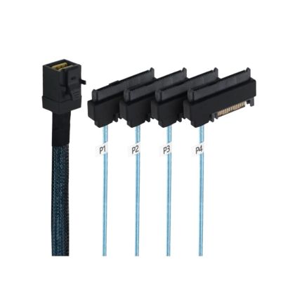 LINGQE SFF-8643 to 4 SFF-8482 Internal S-AS 3.0 HD to 4 29pin SFF 8482 Connector with S-AS 15pin Power Port 12GB/S Cable 0.5m 1m(1M)