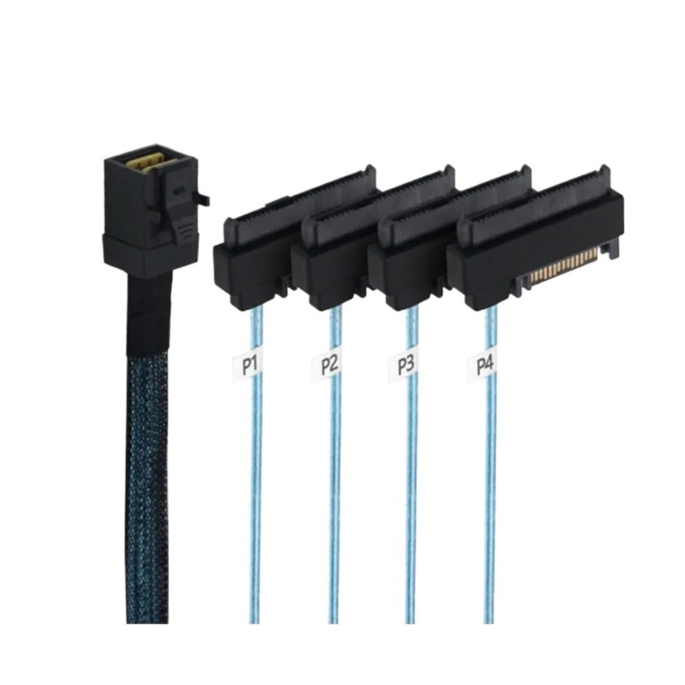 LINGQE SFF-8643 to 4 SFF-8482 Internal S-AS 3.0 HD to 4 29pin SFF 8482 Connector with S-AS 15pin Power Port 12GB/S Cable 0.5m 1m(1M)