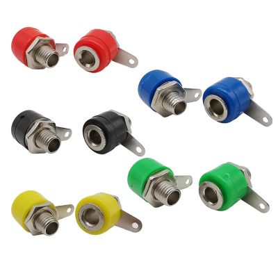 10Pcs 4mm Banana Socket Binding Post Connector Adapter 5 Color(Red)