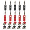 10Pairs 4mm Banana Male + Female Socket Audio Speaker Cable Connector Terminal Post Wire Adapter Red&Black(Red Black) view 1
