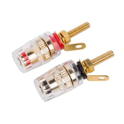 10PCS Brass Crystal Binding Post for Thread Audio Speaker Amplifier 4mm Banana Terminals Connector(Black Long 10PCS)