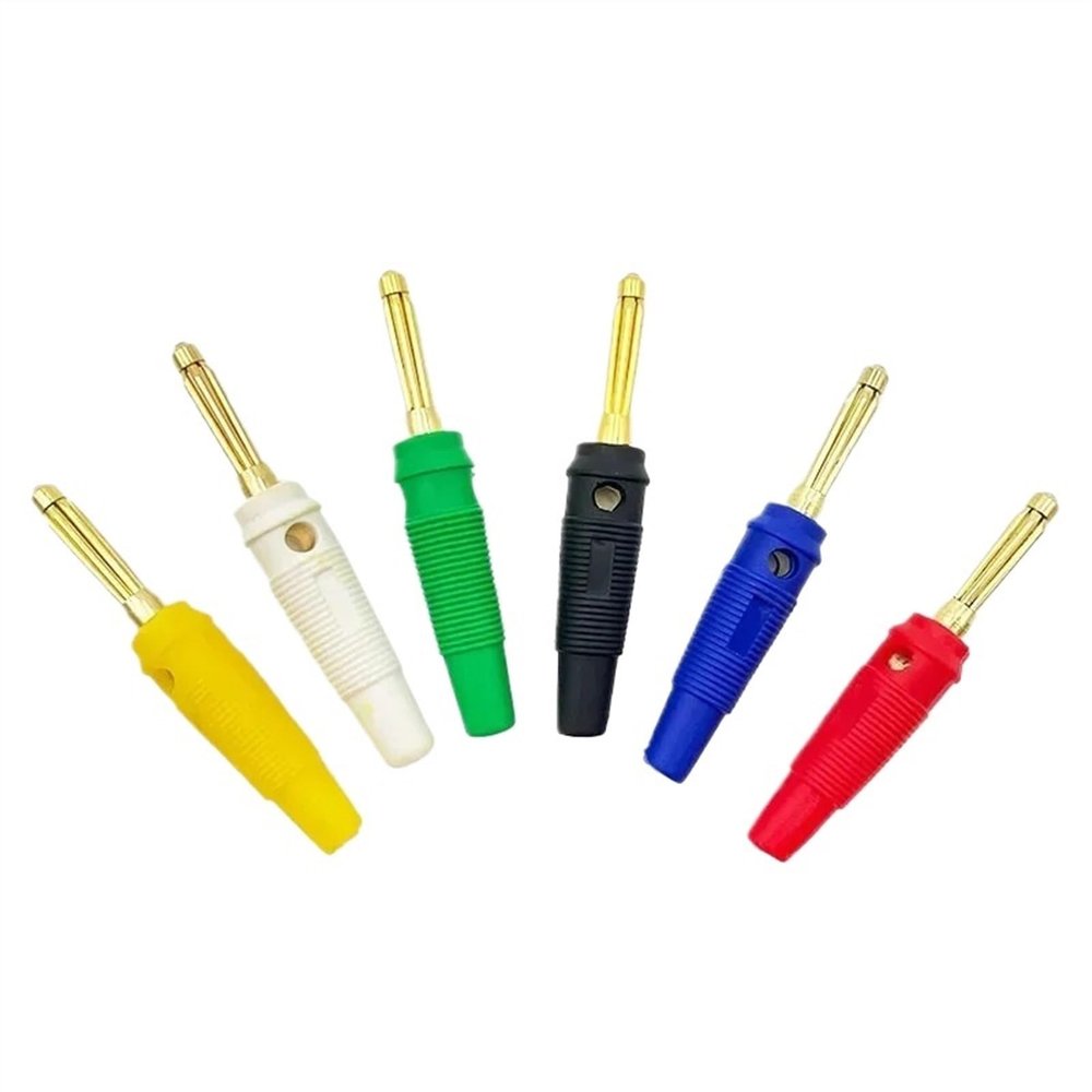 10/20Pcs 4MM Banana Gold Plated Audio Speaker Connectors Amplifier Binding Post Jack for Cable Terminals(Green,10 Pcs)