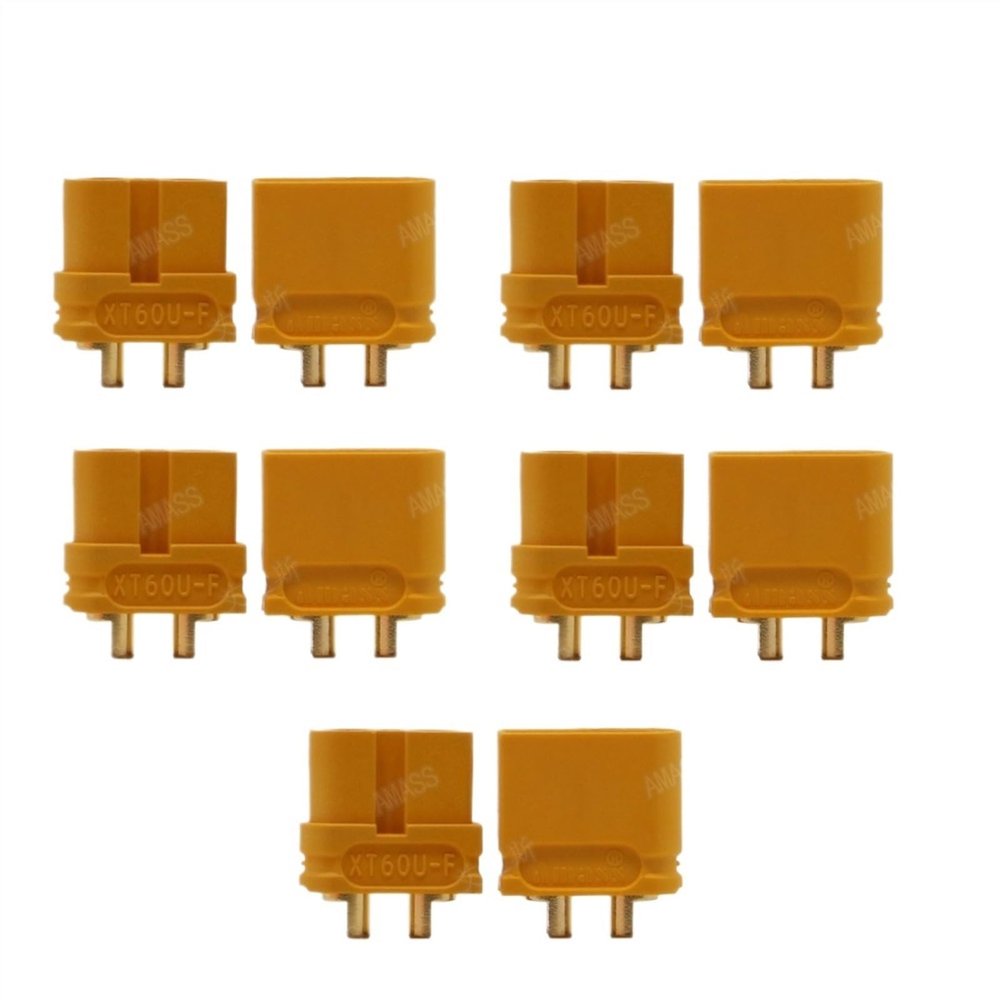 10 PCS XT60U XT60 Upgrade Connector with 3.5mm Gold Plated Banana(Black)