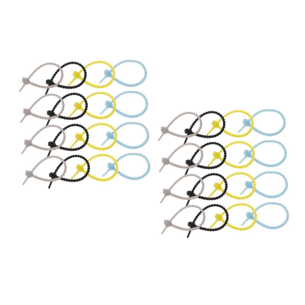 Mipcase 40pcs Adjustable Cord Organizer Mixed Style Silicone Cable Ties Reusable Wire Ties for Organizing Electronics Cables