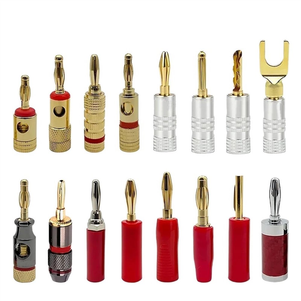 10/20Pcs Banana Connector Jack Gold Plated Audio Speaker 4MM Banana Plugs for Audio Video Speaker Terminal(Hx20)