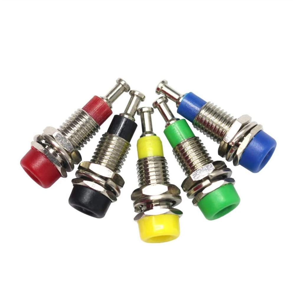 10PCS 2mm Banana Socket 2mm Test Socket Panel Socket with 2mm Banana Connector(Yellow 10Pcs)