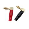 10Pcs/4mm Wire Hole Banana 90 Degree Bend Right Angle Gold Plated Connector with Soft Plastic Sheath(5 Red 5 Black) view 3