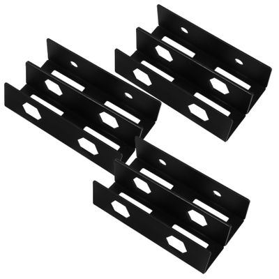DOITOOL 1set Double Layer Under Desk Laptop Stand Storage Tray Metal Construction Easy Install Screws Black