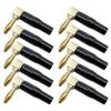 10Pcs/4mm Wire Hole Banana 90 Degree Bend Right Angle Gold Plated Connector with Soft Plastic Sheath(10 Black) view 2