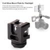 FS04 Cold Shoe Mount Plate Adapter with 4 Mounts for Microphone Cellphone Flashlight view 4