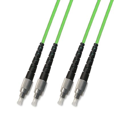 RiteAV 8M (26.24ft) OM5 100Gb FC to FC Fiber Optic Cable Duplex Multimode 50/125 Jumper 8 Meter Patch Cord Lime Green