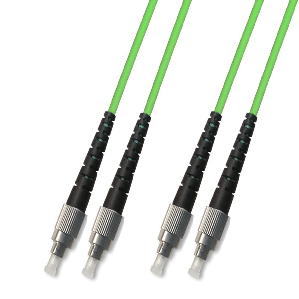 RiteAV 8M (26.24ft) OM5 100Gb FC to FC Fiber Optic Cable Duplex Multimode 50/125 Jumper 8 Meter Patch Cord Lime Green