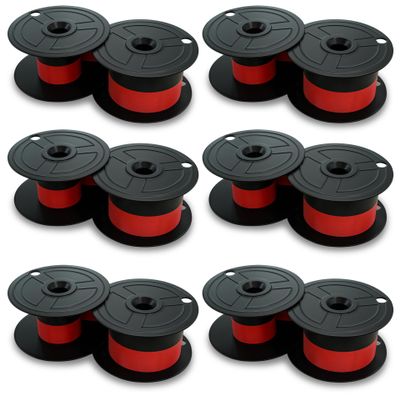 Calculator Ribbons Compatible with Canon MP21DX / MP-21DX 6-Pack Black & Red Ink