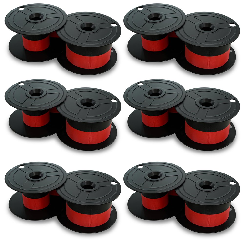 Calculator Ribbons Compatible with Canon MP21DX / MP-21DX 6-Pack Black & Red Ink