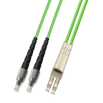 RiteAV 50M (164ft) OM5 100Gb FC to LC Fiber Optic Cable Duplex Multimode 50/125 Jumper 50 Meter Patch Cord Lime Green