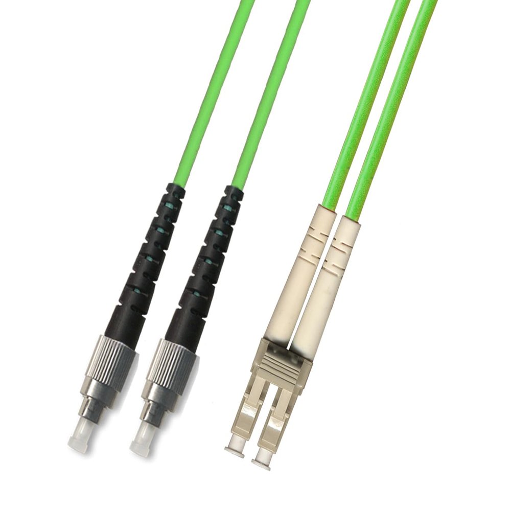 RiteAV 50M (164ft) OM5 100Gb FC to LC Fiber Optic Cable Duplex Multimode 50/125 Jumper 50 Meter Patch Cord Lime Green