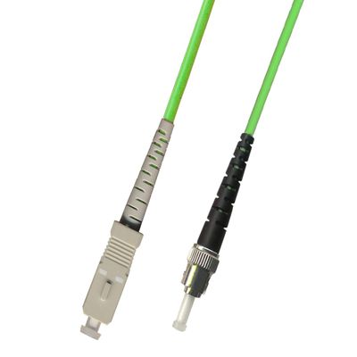 RiteAV 70M (229.6ft) OM5 100Gb SC to ST Fiber Optic Cable Simplex Multimode 50/125 Jumper 70 Meter Patch Cord Lime Green
