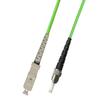 RiteAV 70M (229.6ft) OM5 100Gb SC to ST Fiber Optic Cable Simplex Multimode 50/125 Jumper 70 Meter Patch Cord Lime Green view 1
