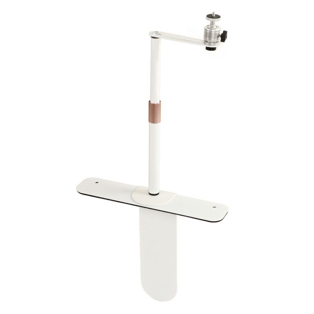 Adjustable Projector Stand, Bedside Projector Mount Holder 360 Rotation and 90 Tilt for Sofa, Office, Lightweight 2440CM 1/4in Thread Compatible with Various Devices (White)
