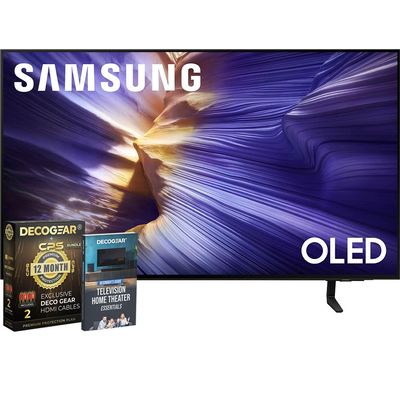 Samsung 42 inch OLED 4K S90F Smart TV (2025) Vision AI, OLED HDR+, Glare-Free Bundle with CPS Exclusive 1-Year Protection & Deco Gear Complete Home Theater Beginner's Guidebook