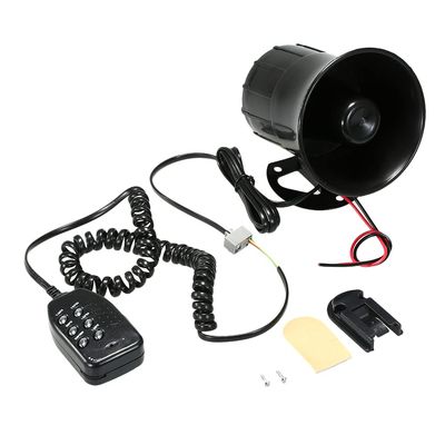 Car Motorcycle Megaphone 6 Tone Loud Speaker Traditional Hooter Ringing Fire Alarm Wailing Ambulance Blaring Police Siren for Car Motorcycle Boat Truck
