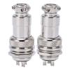 2Pcs Aviation Plug Socket Connector Zinc Alloy Shell Copper Silver Plated Connectors (3 Pin) view 1