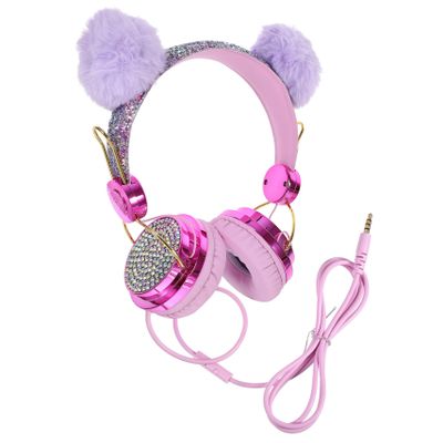 Homoyoyo Lovely Plush Cartoon Ear Headphones for Boy Girl Noise Cancelling Headset with Volume Limiter Cushioned Design for Girls for School Play