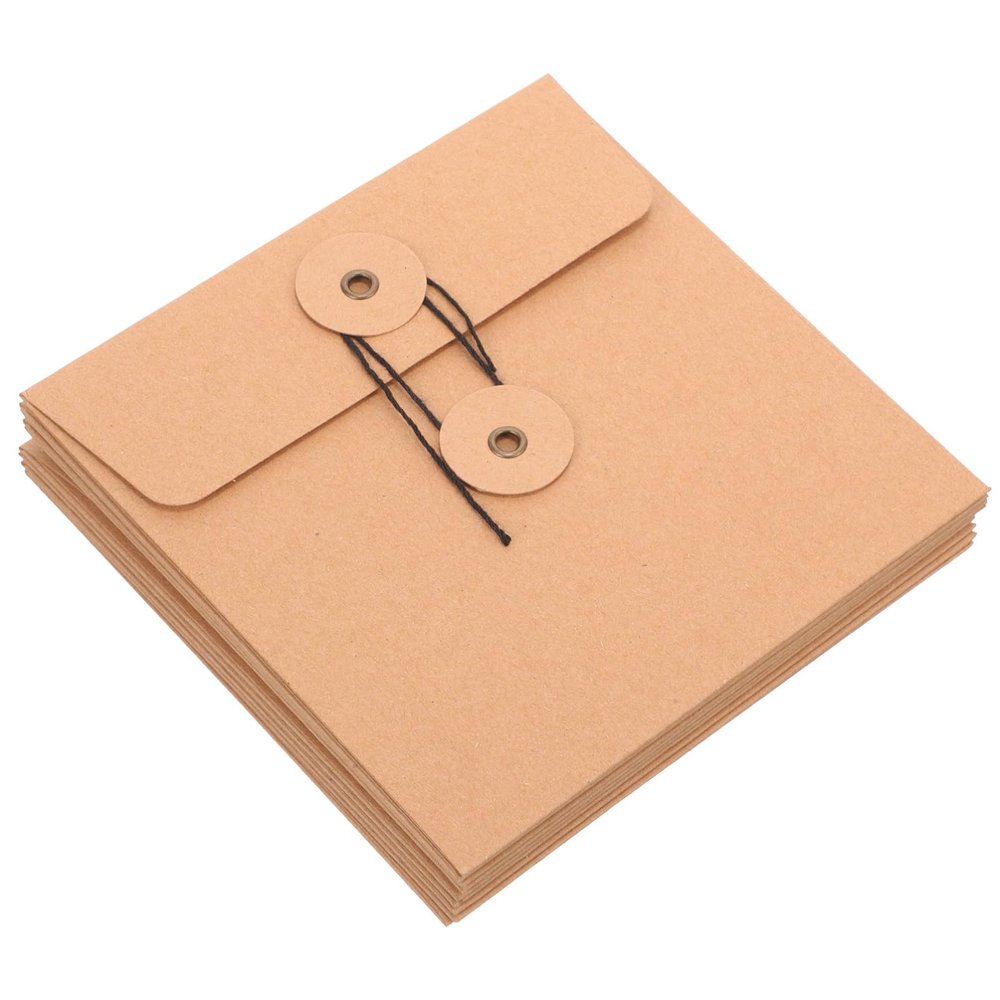 DOITOOL 10pcs Kraft Paper Cd Dvd Envelopes Storage Sleeves for Dvds Protects from Scratches for Collectors Movie Lovers Space-saving Design