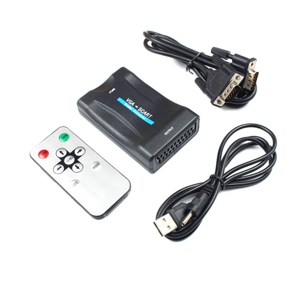 balacoo to Scart Converter Adapter for Easy Connection to Scart Tvs Supports and Systems Compact and Portable Design for Gaming and Streaming