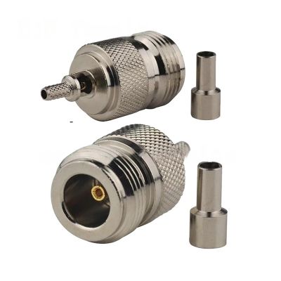 10pcs N Male/N Female Crimp for RG174 RG316 LMR100 Cable Straight Adapter Connector(N female 10pcs)